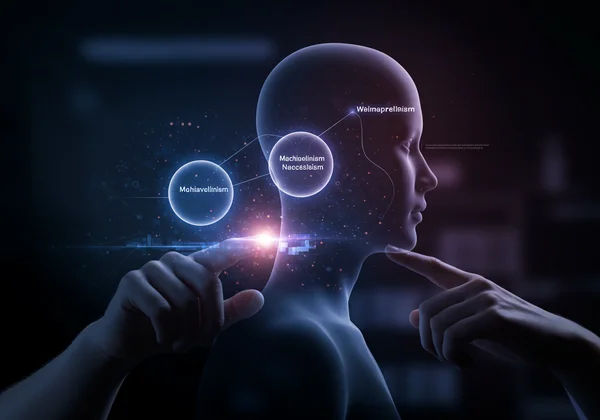 Una imagen abstracta que representa la autoconciencia a través de un test de la tríada oscura.