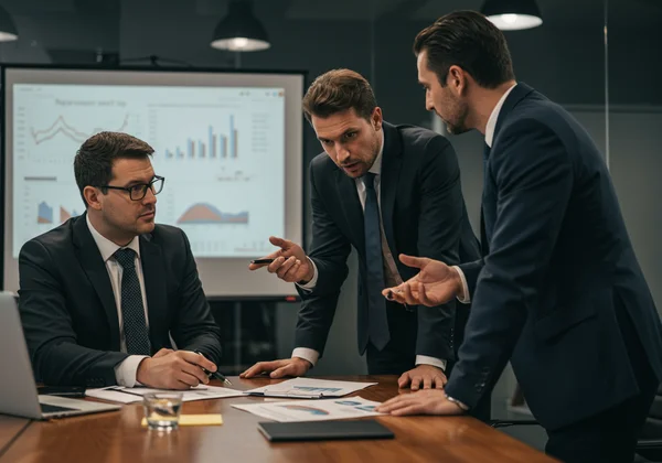 Personas en una negociación estratégica, centradas en la influencia y los resultados.