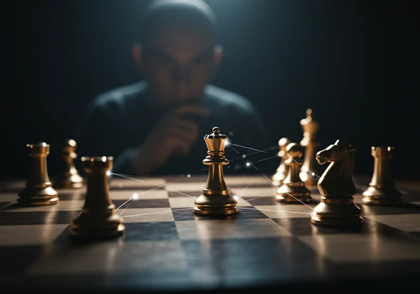Chessboard showing strategic planning and foresight.