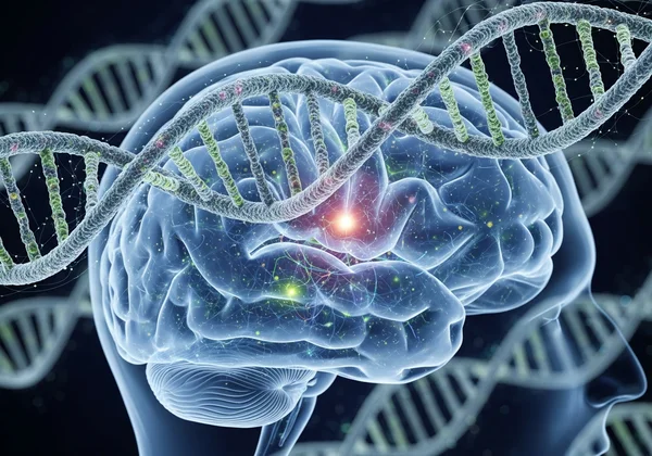 DNA strands influencing human brain development and traits.
