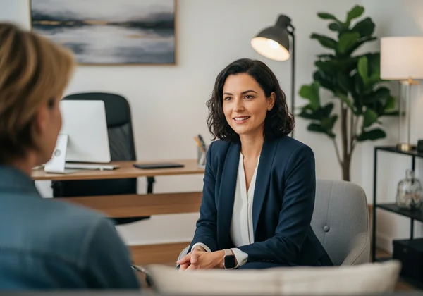 Therapist or coach providing professional support