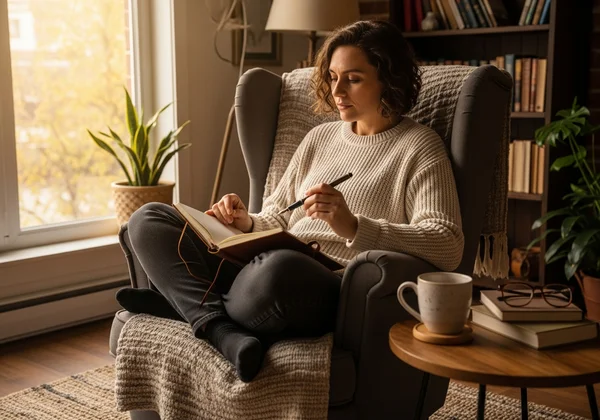 Person journaling for self-awareness and reflection