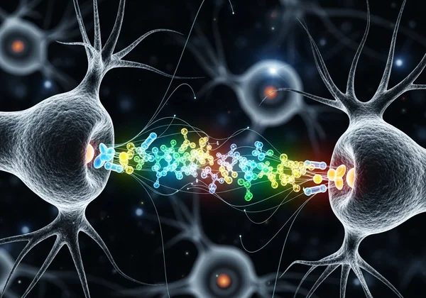 Neurotransmitters signaling between brain cells