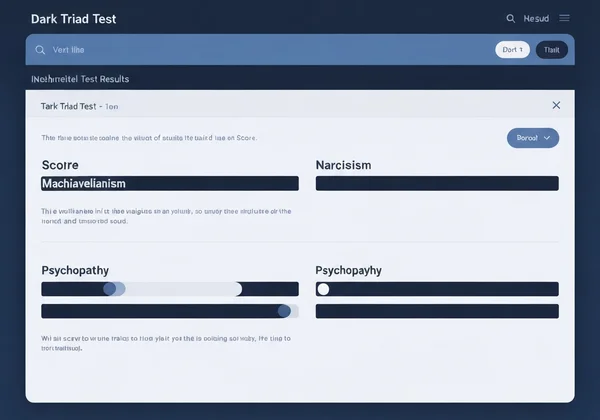 Dashboard with Dark Triad test personality scores