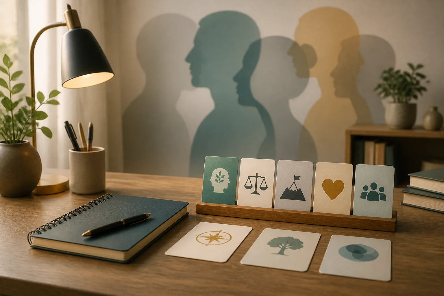 Calm personality reflection desk
